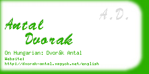 antal dvorak business card